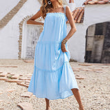 Lovefery Tru Tiered Ruffle Maxi Dress - Powder Blue