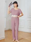 Lovefery Solid Lace PJ Set