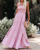 Lovefery Sunshower Cotton Tiered Maxi Dress - Dusty Rose