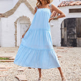 Lovefery Tru Tiered Ruffle Maxi Dress - Powder Blue