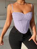 Solid Color Sling Top Temperament Corset Tie Vest