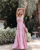 Lovefery Sunshower Cotton Tiered Maxi Dress - Dusty Rose