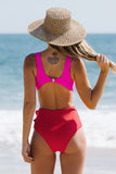 lovefery Yacht Colorblock Halter One Piece - Red Pink