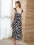 lovefery Zebra-Print Halter Home Nightdress