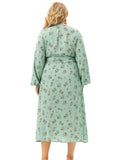 The New Long Sleeve Floral Split Dress