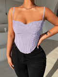 Solid Color Sling Top Temperament Corset Tie Vest