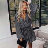 The Good Life Sequin Tie Dress - Black