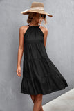 lovefery Southern Nights Tiered Halter Dress - Black