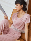 Lovefery Solid Lace PJ Set