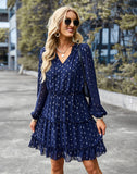 Viera Polka Dot Pleated Romper - Navy