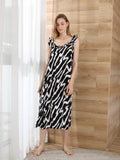 lovefery Zebra-Print Halter Home Nightdress