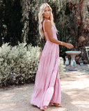 Lovefery Sunshower Cotton Tiered Maxi Dress - Dusty Rose