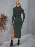 Vale Drape Knit Midi Dress - Green