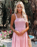 Lovefery Sunshower Cotton Tiered Maxi Dress - Dusty Rose