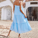 Lovefery Tru Tiered Ruffle Maxi Dress - Powder Blue