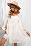 Silverado Gingham Babydoll Dress - Off White