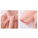 Lovefery Peach Blush Kawaii Princess Chiffon Dress