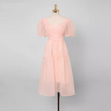 Lovefery Peach Blush Kawaii Princess Chiffon Dress