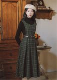 Lovefery Petya Wool Dark Academia Pinafore Dress