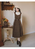 Lovefery Petya Wool Dark Academia Pinafore Dress