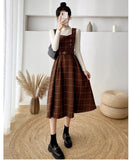 Lovefery Petya Wool Dark Academia Pinafore Dress