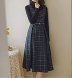 Lovefery Petya Wool Dark Academia Pinafore Dress