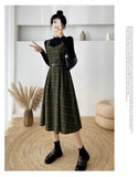 Lovefery Petya Wool Dark Academia Pinafore Dress