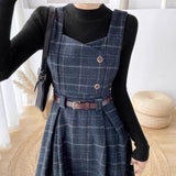 Lovefery Petya Wool Dark Academia Pinafore Dress