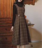 Lovefery Petya Wool Dark Academia Pinafore Dress