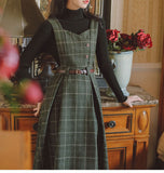 Lovefery Petya Wool Dark Academia Pinafore Dress