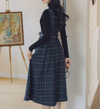 Lovefery Petya Wool Dark Academia Pinafore Dress