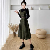 Lovefery Petya Wool Dark Academia Pinafore Dress