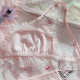 Lovefery Pink Satin 2-piece Nymphet Lolita Lingerie Set