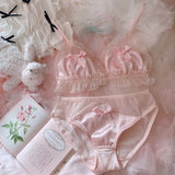 Lovefery Pink Satin 2-piece Nymphet Lolita Lingerie Set