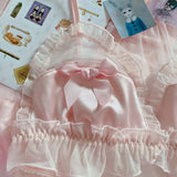 Lovefery Pink Satin 2-piece Nymphet Lolita Lingerie Set