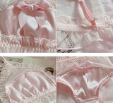 Lovefery Pink Satin 2-piece Nymphet Lolita Lingerie Set