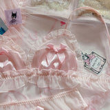 Lovefery Pink Satin 2-piece Nymphet Lolita Lingerie Set