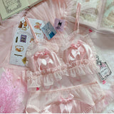 Lovefery Pink Satin 2-piece Nymphet Lolita Lingerie Set