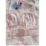 Lovefery Pink Satin 2-piece Nymphet Lolita Lingerie Set