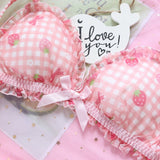 Lovefery Pink Strawberry Kawaii Lolita Nymphet Lingerie Set