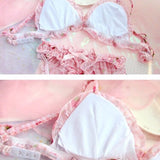 Lovefery Pink Strawberry Kawaii Lolita Nymphet Lingerie Set