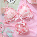 Lovefery Pink Strawberry Kawaii Lolita Nymphet Lingerie Set