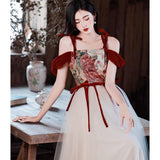 Lovefery Princess of the Whispering Temple Red Velvet Tapestry Dress