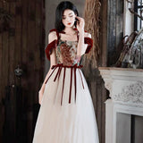 Lovefery Princess of the Whispering Temple Red Velvet Tapestry Dress