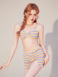 Lovefery Rainbow Sea Pastel Kawaii Aesthetic Skirted Swimsuit