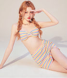 Lovefery Rainbow Sea Pastel Kawaii Aesthetic Skirted Swimsuit