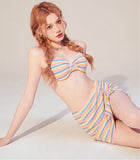 Lovefery Rainbow Sea Pastel Kawaii Aesthetic Skirted Swimsuit