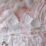 Lovefery Rose Princess Girly & Romantic Delicate Lace 2-Piece Soft Girl Nymphet Lingerie Set