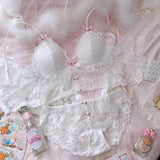 Lovefery Rose Princess Girly & Romantic Delicate Lace 2-Piece Soft Girl Nymphet Lingerie Set