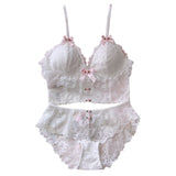 Lovefery Rose Princess Girly & Romantic Delicate Lace 2-Piece Soft Girl Nymphet Lingerie Set